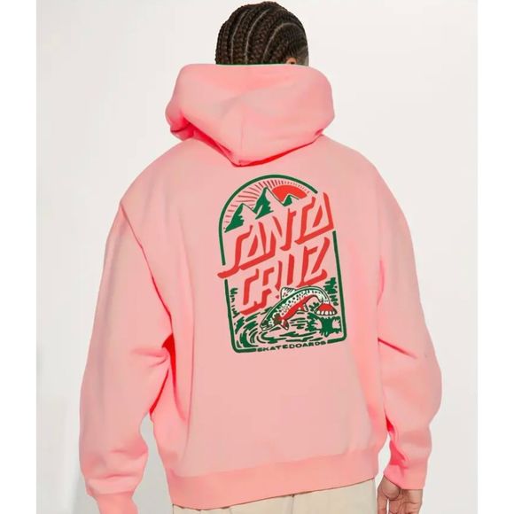 Santa Cruz S/M Pink Hoodie Sweatshirt Skateboard Skater Size Small Unisex - Picture 1 of 2